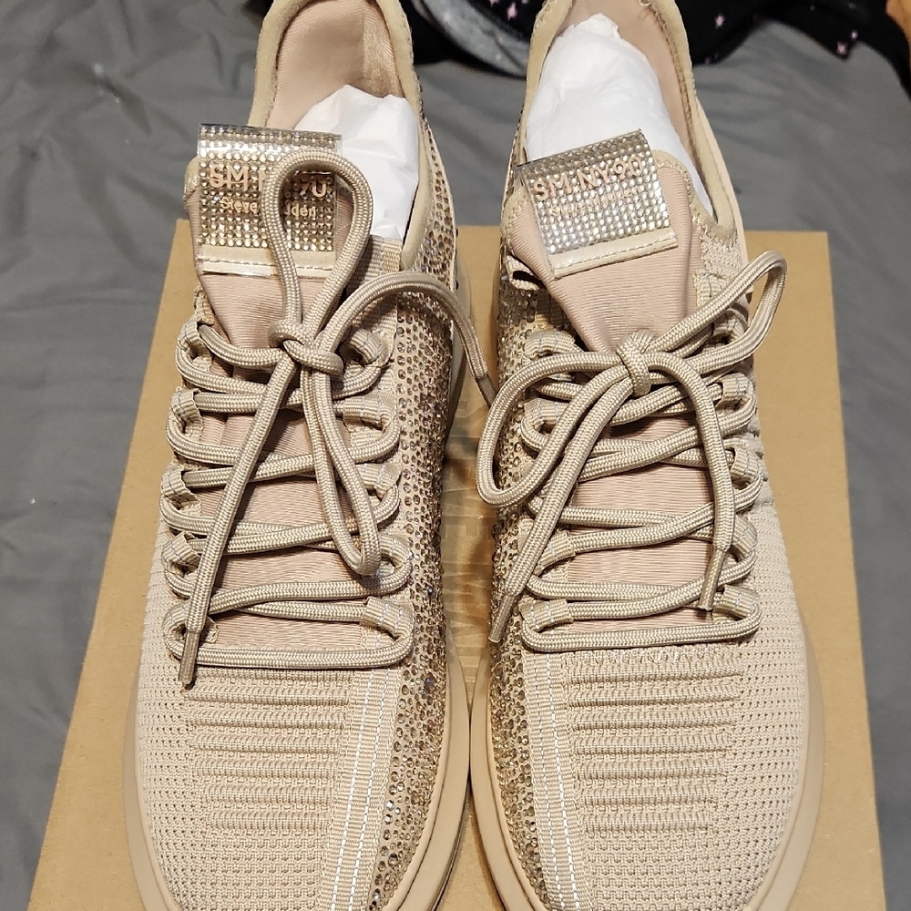 Steve Madden Tan Embellished Sneakers - Picture 2 of 5